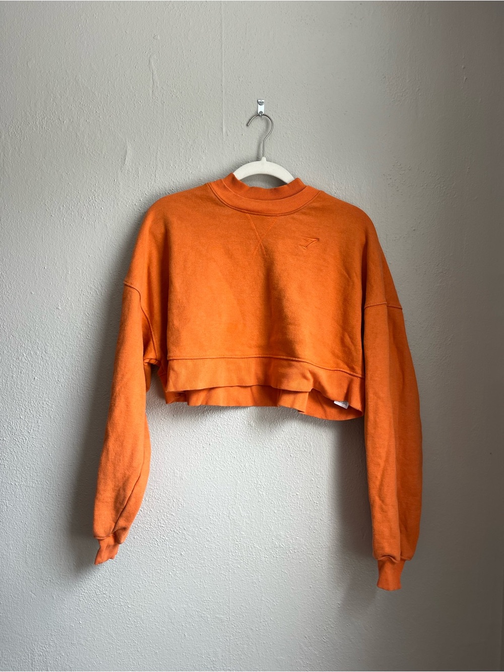 Gym shark Orange Cropped Sweatshirt